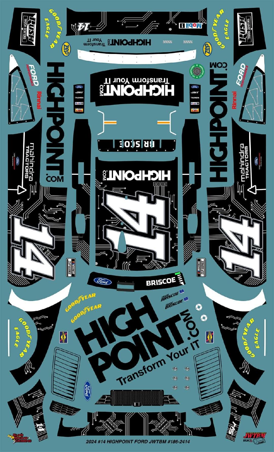 Chase Briscoe Highpoint 2024 Darlington Southern 500 Winner Decals