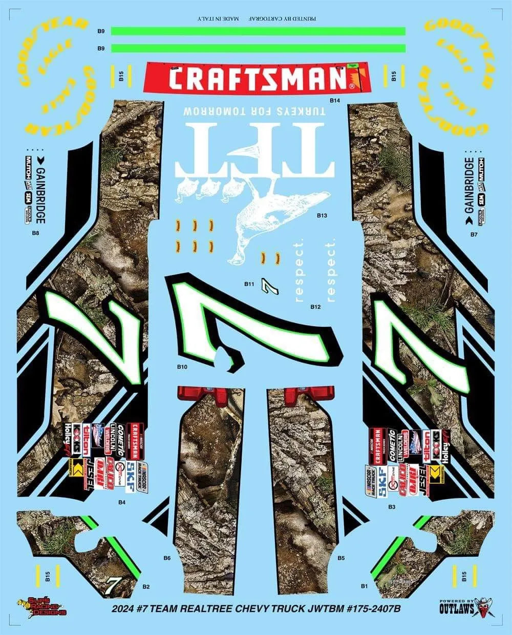 2024 Kyle Busch Team Realtree Chevy Silverado Decal Set