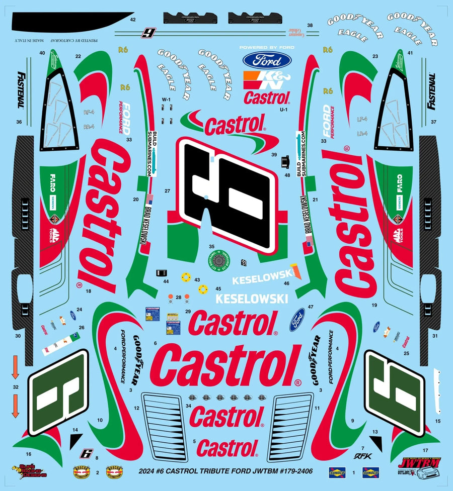 Brad Keselowski 2024 Castrol Darlington Throwback Scheme by JWTBM