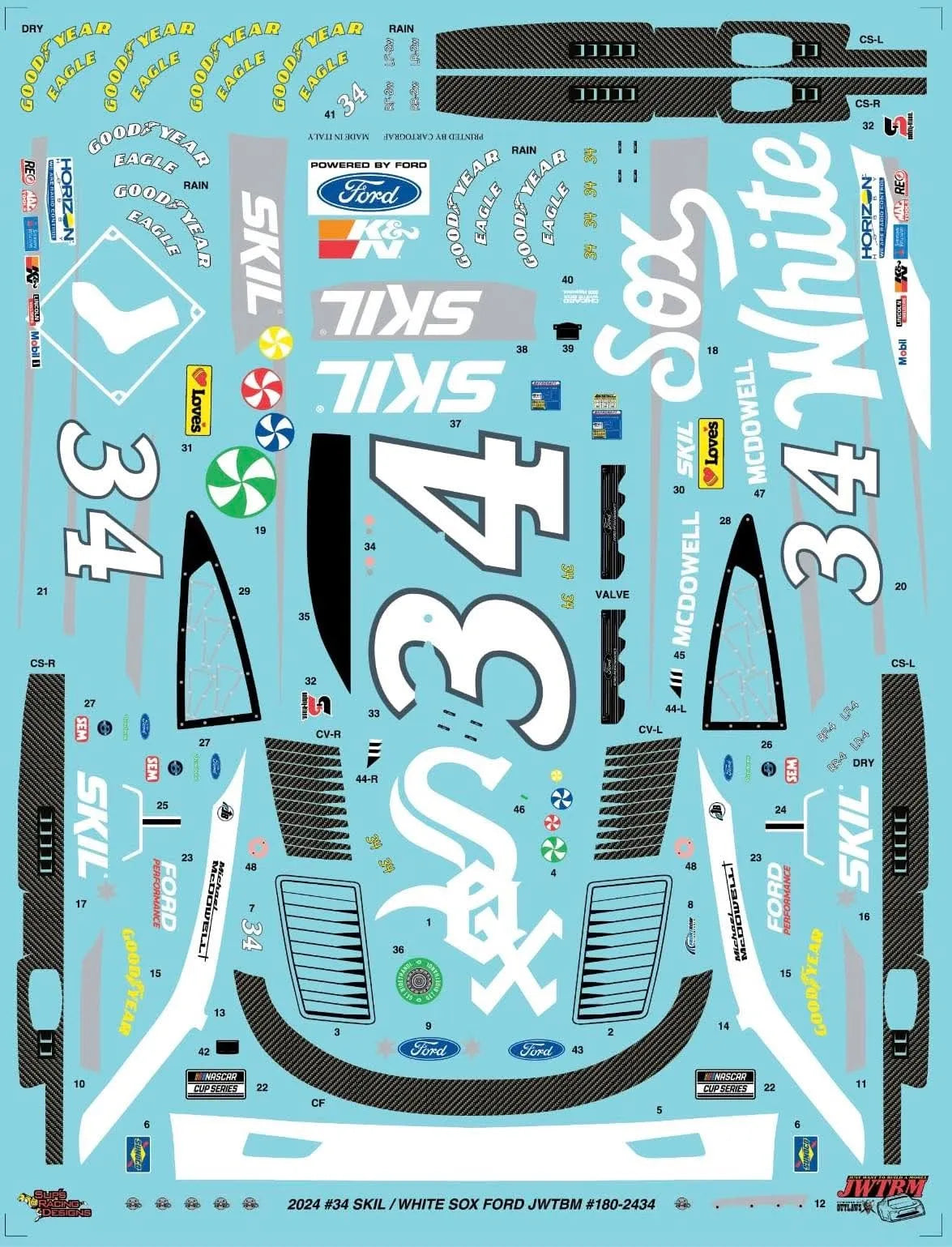 Michael McDowell 2024 Chicago White Sox Scheme Decals by JWTBM