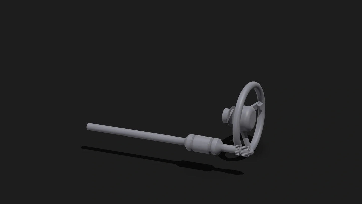 Old School Steering Shaft with Padding (Includes Wheel)